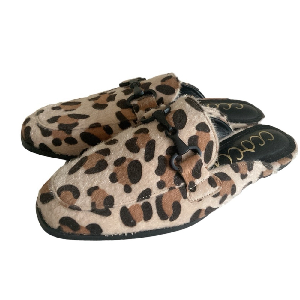 CCOCCI ADELIA Leopard Print Mules Size 9 black metal horsebit detail - Picture 4 of 14